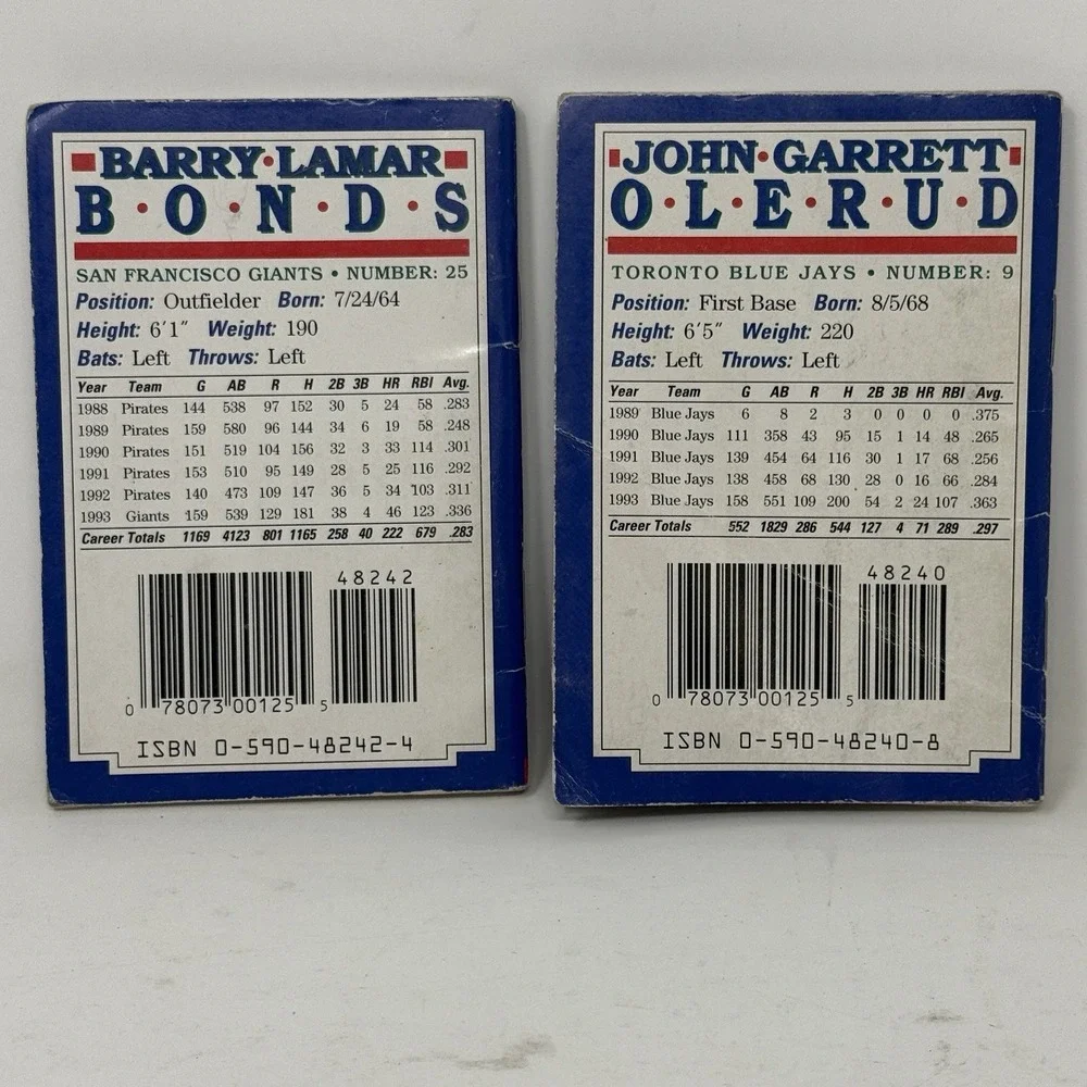 Scholastic Sports Shots Lot Of 2 Books - Barry Bonds & John Olerud